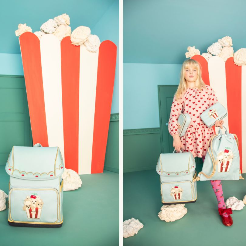 Dive into the Jeune Premier baby blue Popcorn design, combining soft blue tones with a whimsical popcorn pattern for a fun, adorable style.