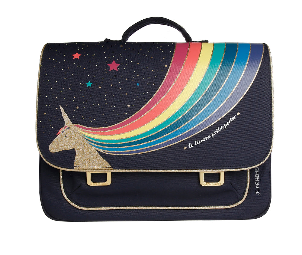 Check out the Jeune Premier bestseller: the It Bag Midi schoolbag is a true back-to-school essential. This Unicorn Gold design is perfect for unicorn, rainbow & sparkle lovers between 6 and 10 years old.