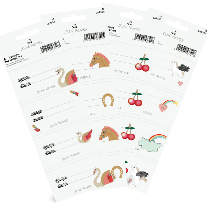 All-in-one stickers, labels & wrapping set