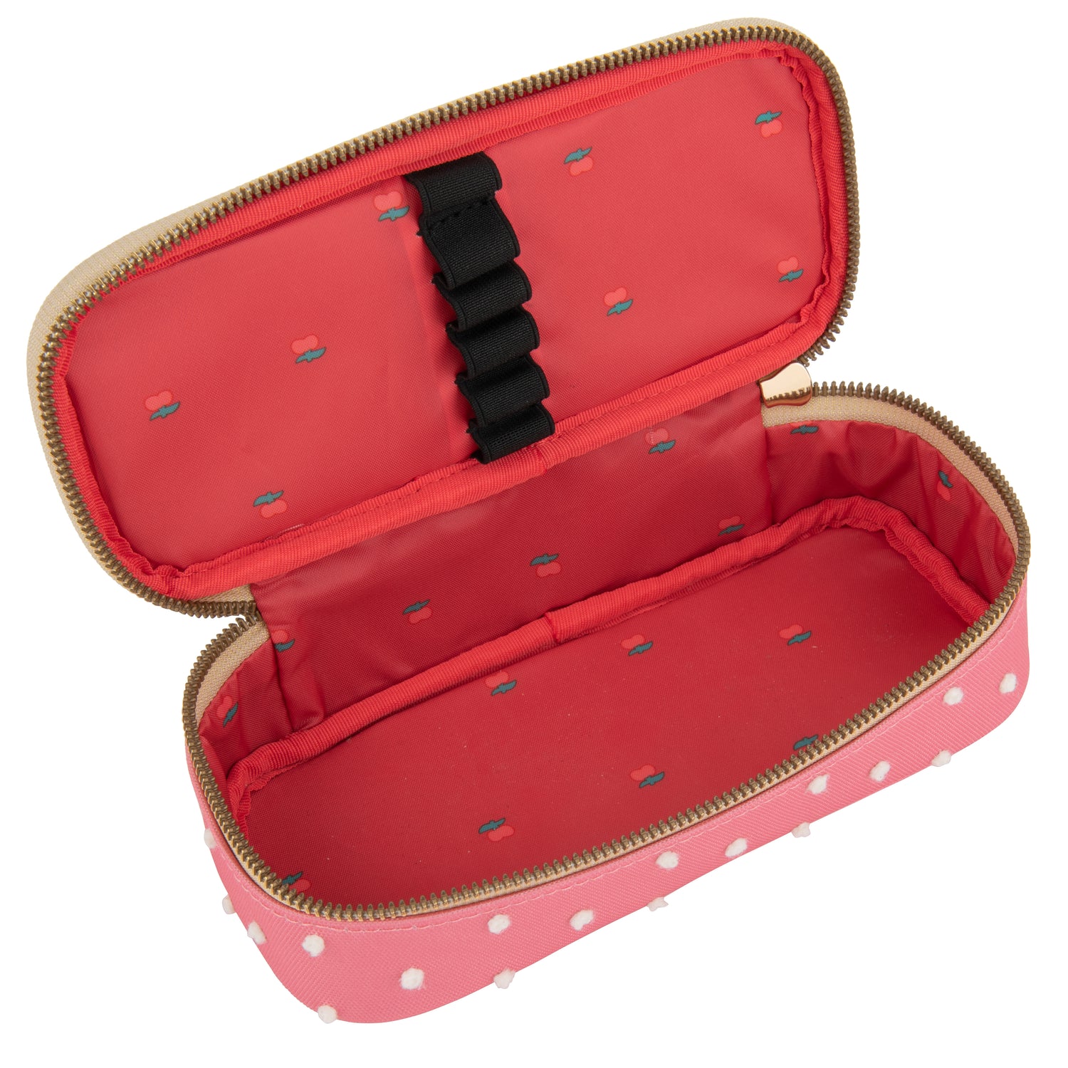 A plain pencil box, varnished with Jeune Premier designs, with a selection of elastic bands on the lid to store your favorite pens. Horse girls will love the "Cavalier Couture" design.